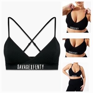 Savage X Fenty Black Ribbed Bralette